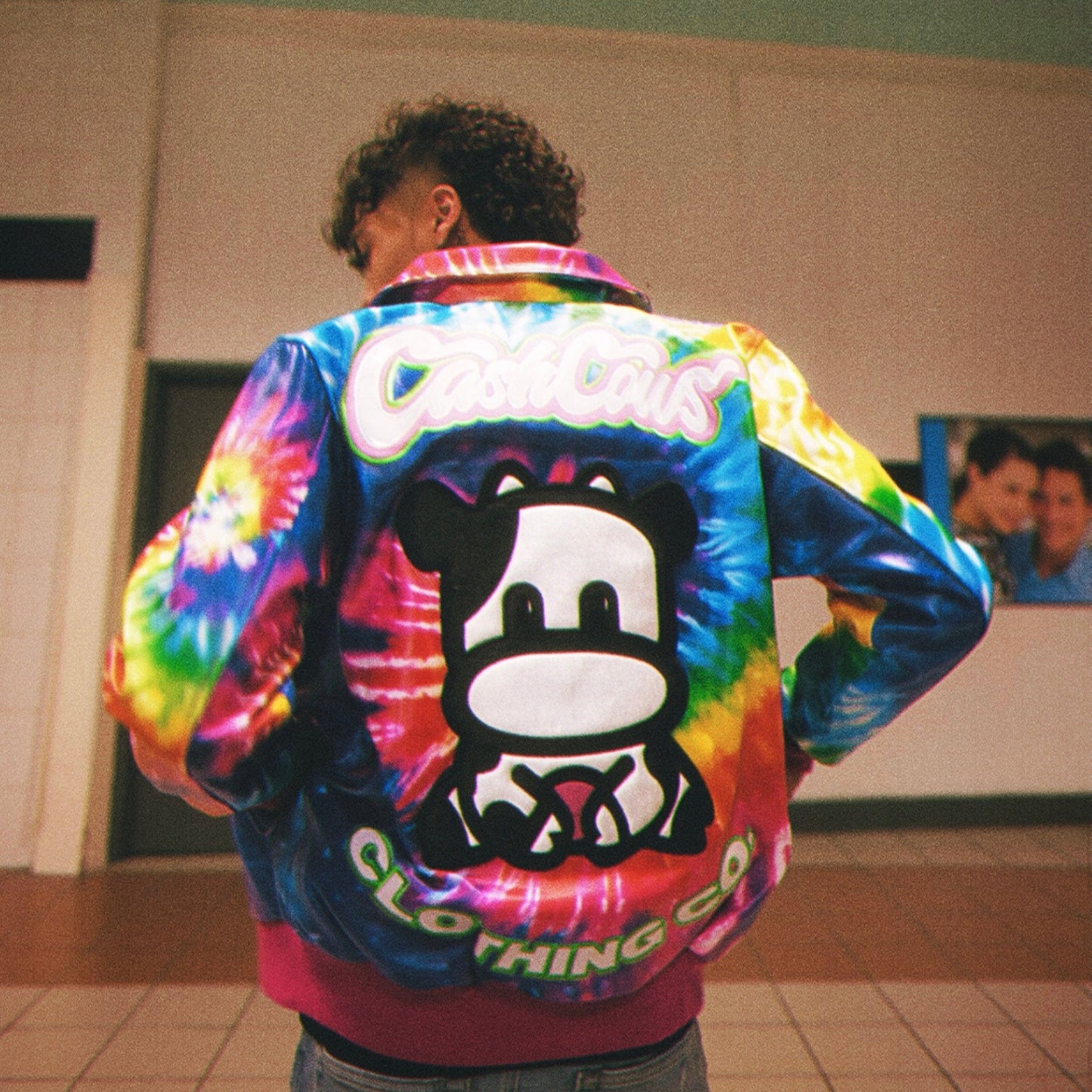 Cash Cow Clothes Tie Dye Leather Jacket